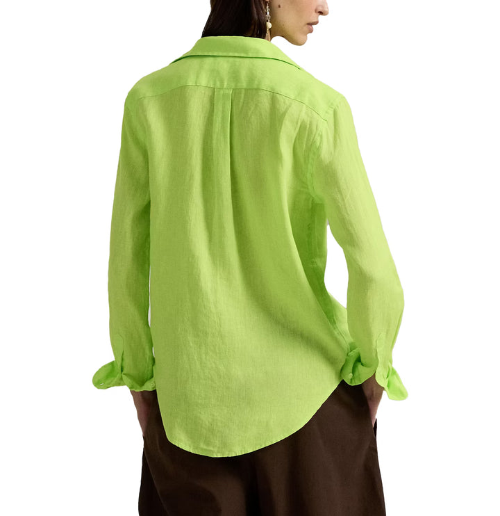 Polo Ralph Lauren Women's Classic Fit Linen Shirt Electric Lime