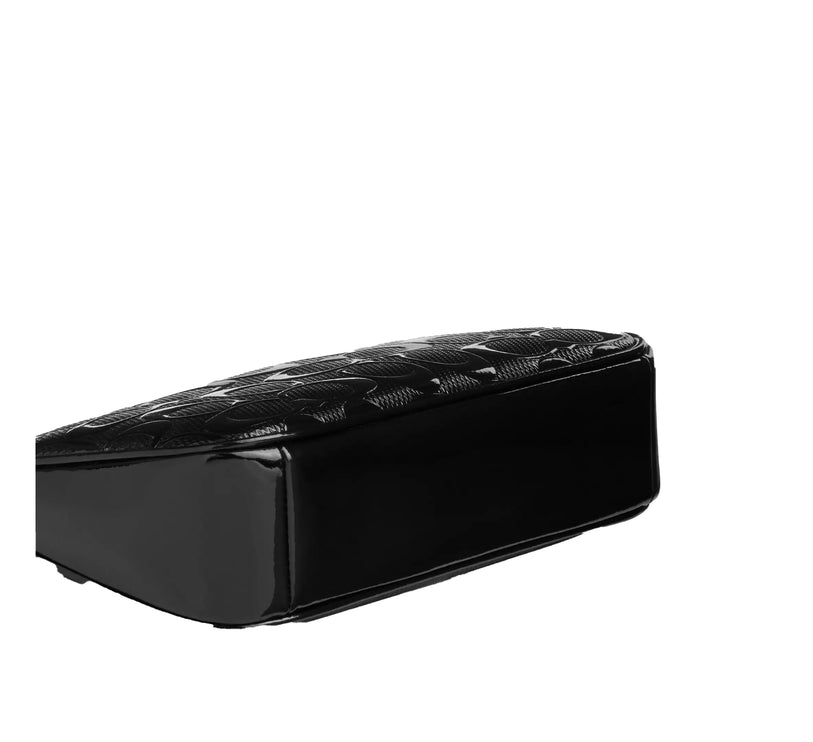 Coach Women's Nolita 19 In Signature Leather With Heart Charm Silver/Black