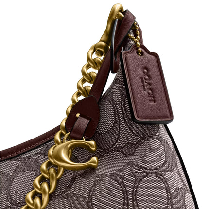 Coach Women's Juliet Shoulder Bag 25 In Signature Jacquard Brass/Oak Maple