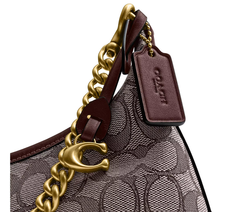Coach Women's Juliet Shoulder Bag 25 In Signature Jacquard Brass/Oak Maple