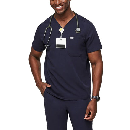 FIGS Men's Leon Three Pocket Scrub Top Navy
