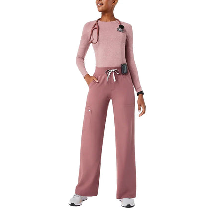 FIGS Women's High Waisted Isabel Wide Leg Scrub Pants Mauve