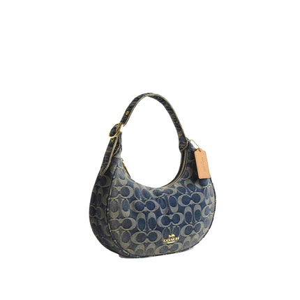 Coach Women's Emily Shoulder Bag In Signature Regenerative Cotton Denim Gold/Denim