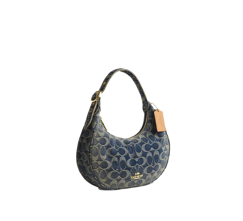 Coach Women's Emily Shoulder Bag In Signature Regenerative Cotton Denim Gold/Denim