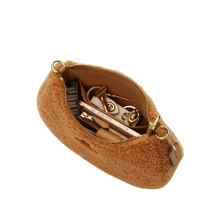 Coach Women's Teri Shoulder Bag In Shearling Gold/Natural