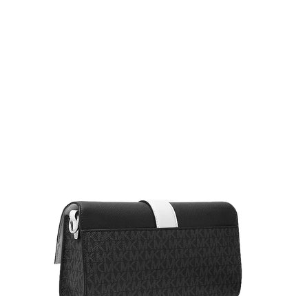 Michael Kors Women's Greenwich Medium Signature Logo Convertible Shoulder Bag Black Combo