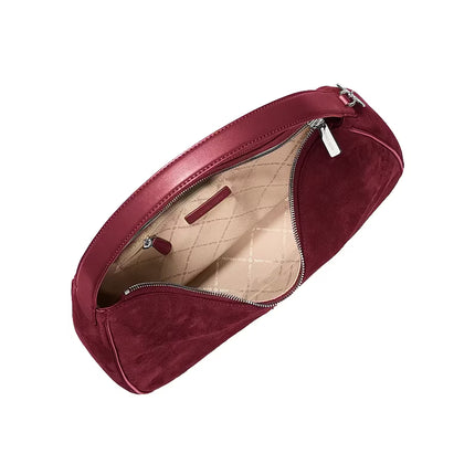 Michael Kors Women's Nayla Medium Fringed Hobo Shoulder Bag Maroon