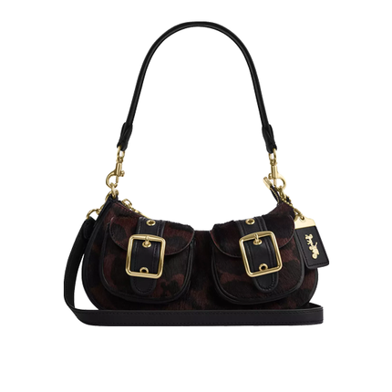 Coach Women's Ashton Bag In Haircalf With Leopard Print Gold/Dark Leopard