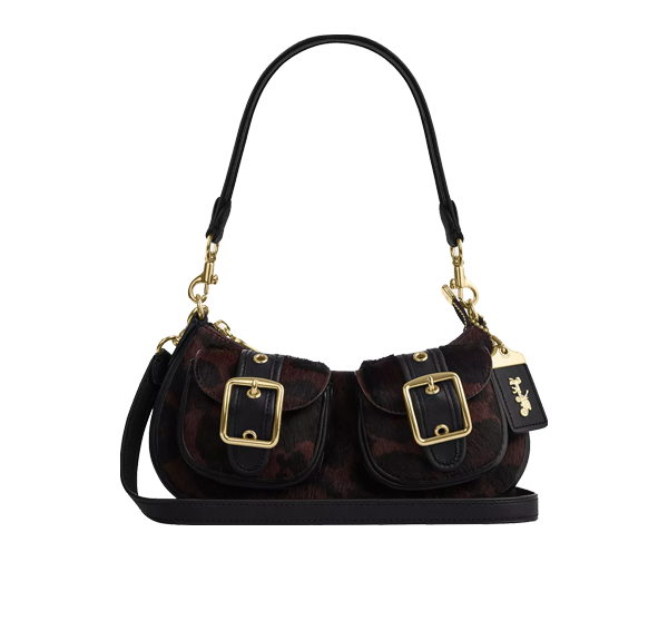 Coach Women's Ashton Bag In Haircalf With Leopard Print Gold/Dark Leopard