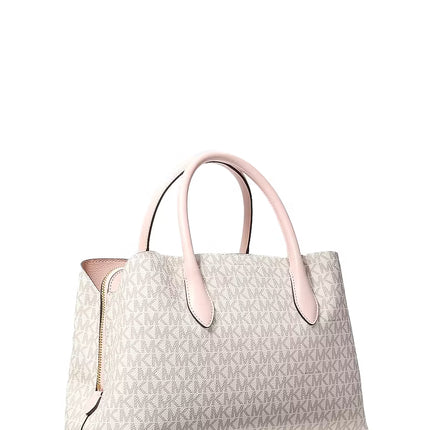 Michael Kors Women's Maya Medium Signature Logo Satchel Bag Powder Blush Multi