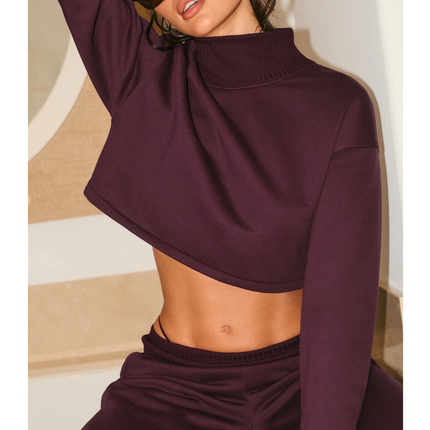 alo Women's Cropped Serenity Coverup Rich Bordeaux