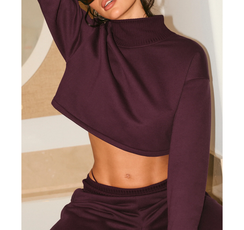 alo Women's Cropped Serenity Coverup Rich Bordeaux