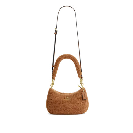 Coach Women's Teri Shoulder Bag In Shearling Gold/Natural