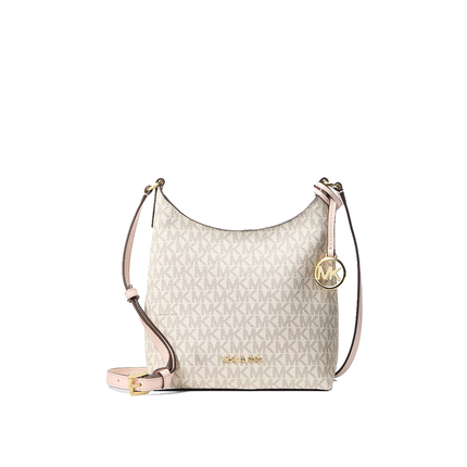 Michael Kors Women's Maya Small Signature Logo Crossbody Bag Powder Blush Multi/Gold