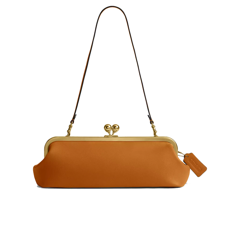 Coach Women's Kisslock Frame Bag 30 Brass/Saffron