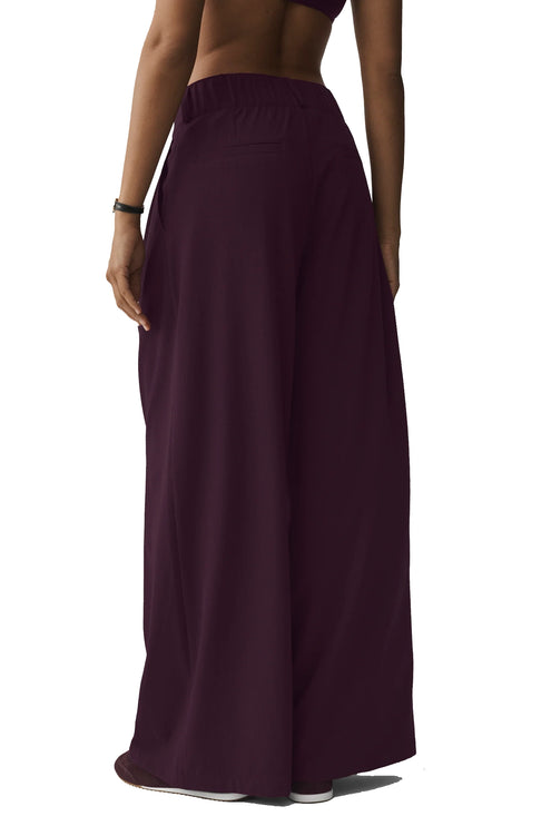alo Women's High-Waist Dreamscape Trouser (Long) Rich Bordeaux