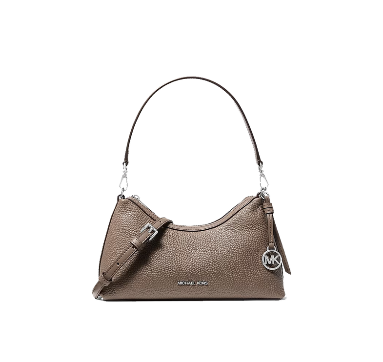 Michael Kors Women's Sammy Small Pebbled Leather Convertible Crossbody Bag Mushroom