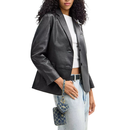 Coach Women's Wristlet And Heart Pouch In Signature Regenerative Cotton Denim Gold/Denim