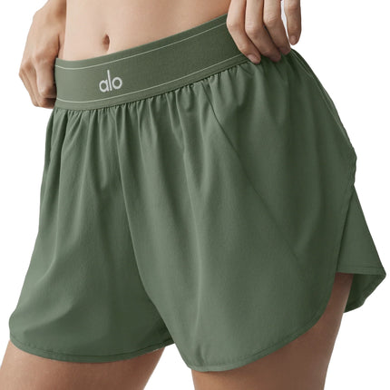 alo Women's Match Point Short Bamboo Green