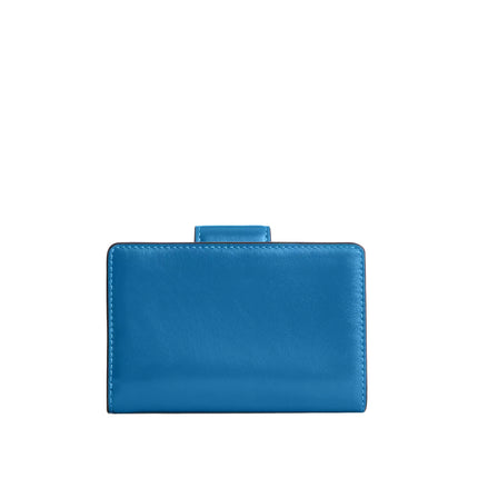 Coach Women's Medium Corner Zip Wallet Silver/Blue Jay