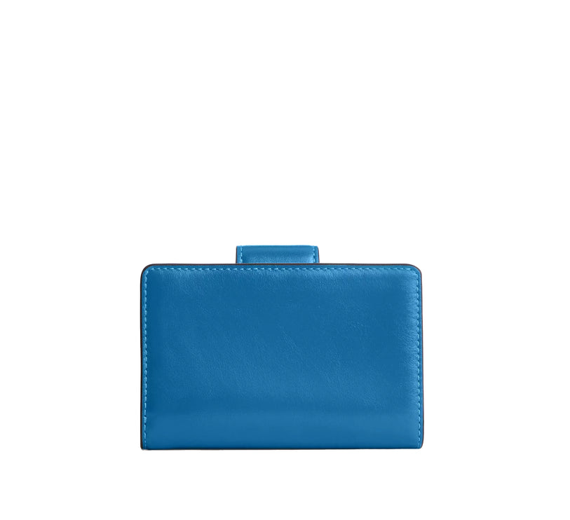 Coach Women's Medium Corner Zip Wallet Silver/Blue Jay