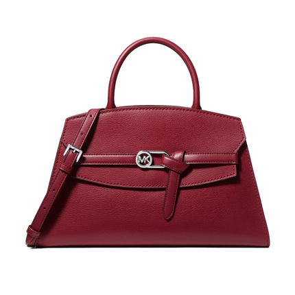 Michael Kors Women's Greta Medium Leather Satchel Bag Maroon