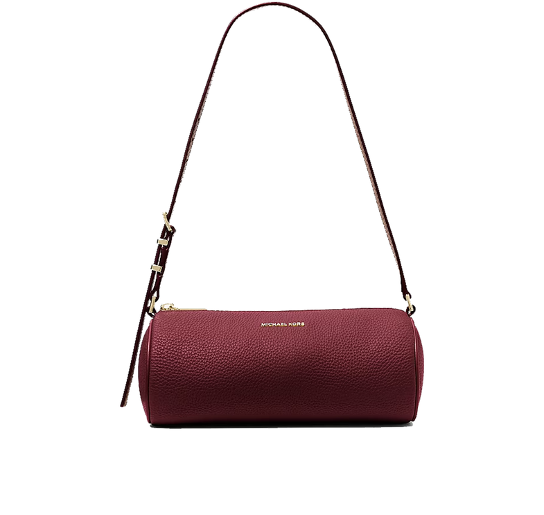 Michael Kors Women's Izzy Small Pebbled Leather Barrel Pochette Deep Red