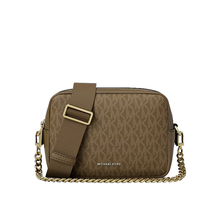 Michael Kors Women's Bryant Medium Signature Logo Camera Crossbody Bag Loden