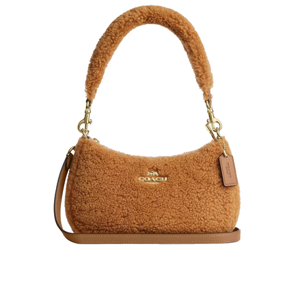 Coach Women's Teri Shoulder Bag In Shearling Gold/Natural