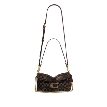 Coach Women's Tabby Shoulder Bag 26 With Crystal Signature Brass/Dark Chocolate