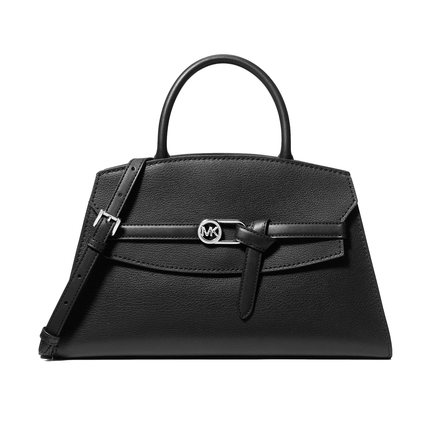 Michael Kors Women's Greta Medium Leather Satchel Bag Black