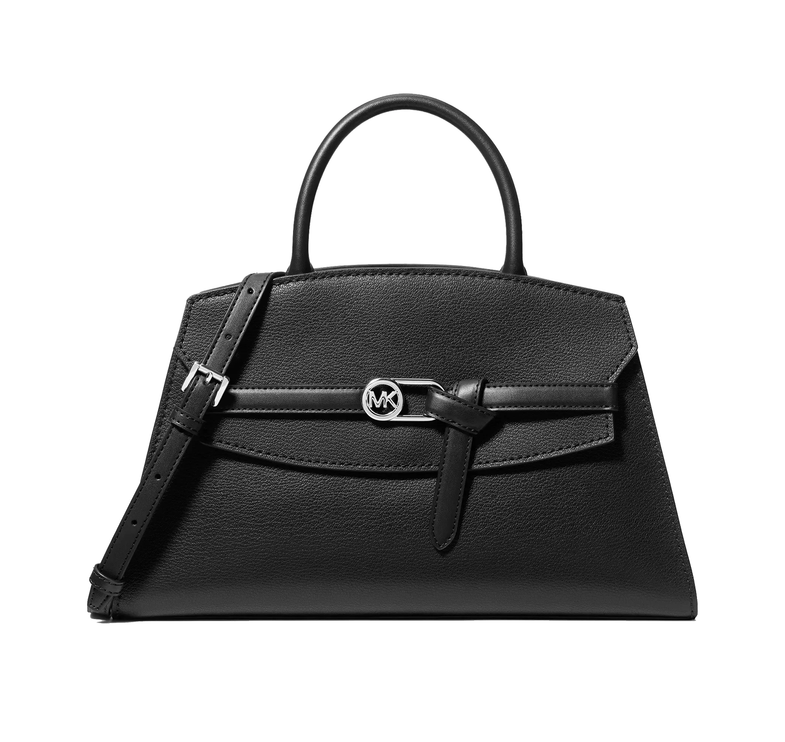 Michael Kors Women's Greta Medium Leather Satchel Bag Black