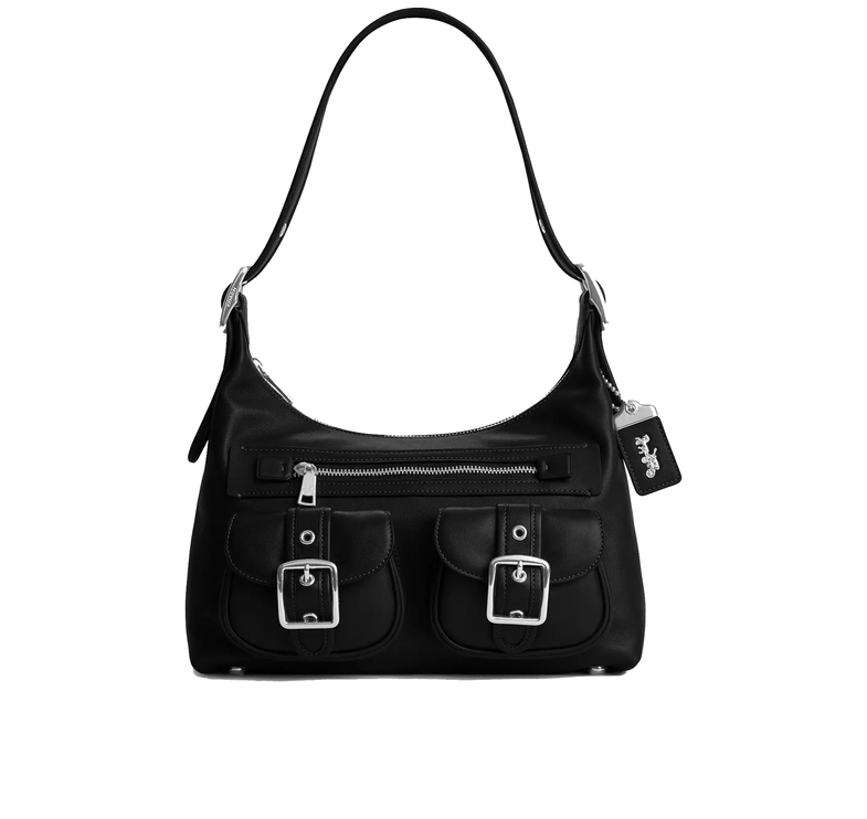 Coach Women's Allison Zip Top Shoulder Bag Silver/Black