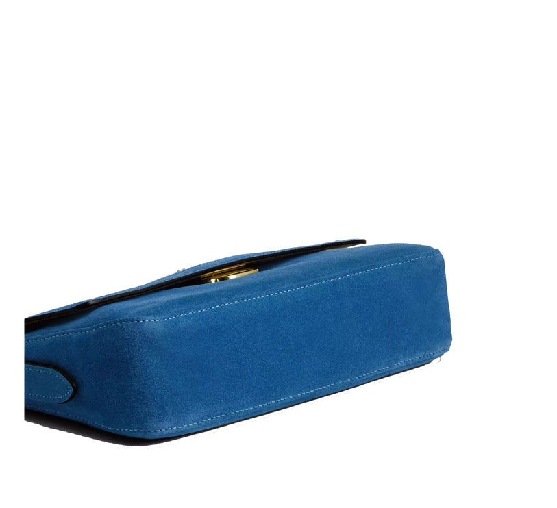 Coach Women's Etta Small Flap Shoulder Bag Gold/Blue Jay