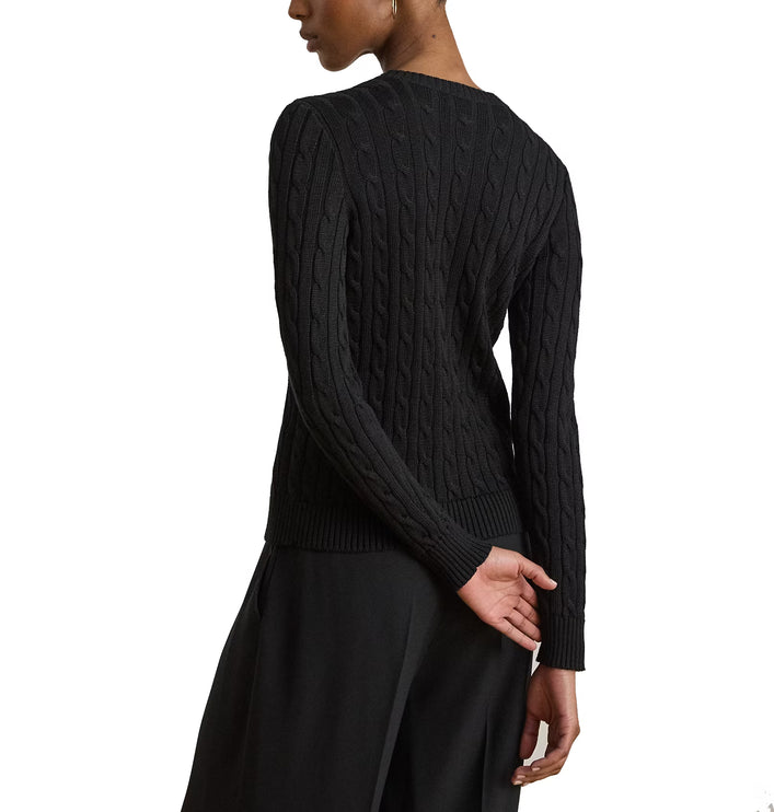 Polo Ralph Lauren Women's Cable-Knit Cotton-Blend Cardigan Black