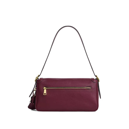 Coach Women's Etta Small Flap Shoulder Bag Gold/Dark Cherry