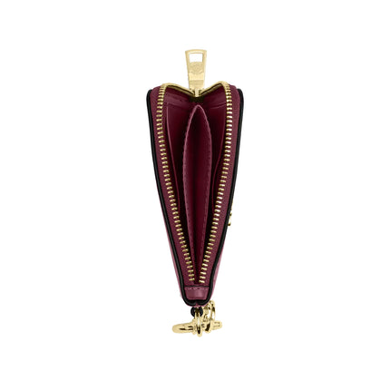 Coach Women's Small Corner Zip Wallet Gold/Dark Cherry