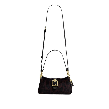 Coach Women's Abbie Shoulder Bag In Haircalf With Leopard Print Gold/Dark Leopard