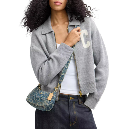 Coach Women's Teri Mini Crossbody Bag In Signature Regenerative Cotton Denim Gold/Denim