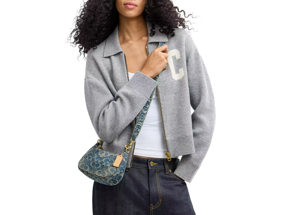 Coach Women's Teri Mini Crossbody Bag In Signature Regenerative Cotton Denim Gold/Denim