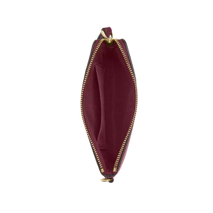 Coach Women's Boxed Corner Zip Wristlet With Charms Gold/Dark Cherry