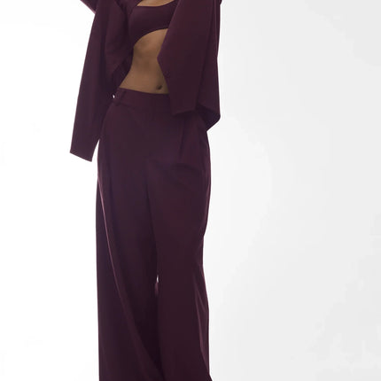 alo Women's High-Waist Dreamscape Trouser (Long) Rich Bordeaux