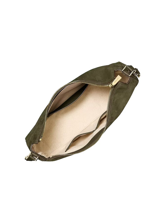 Michael Kors Women's Nolita Medium Nubuck Shoulder Bag Loden