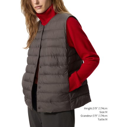 Uniqlo Women's Pufftech Compact Vest 37 Brown