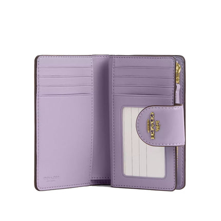 Coach Women's Medium Corner Zip Wallet Gold/Lilac