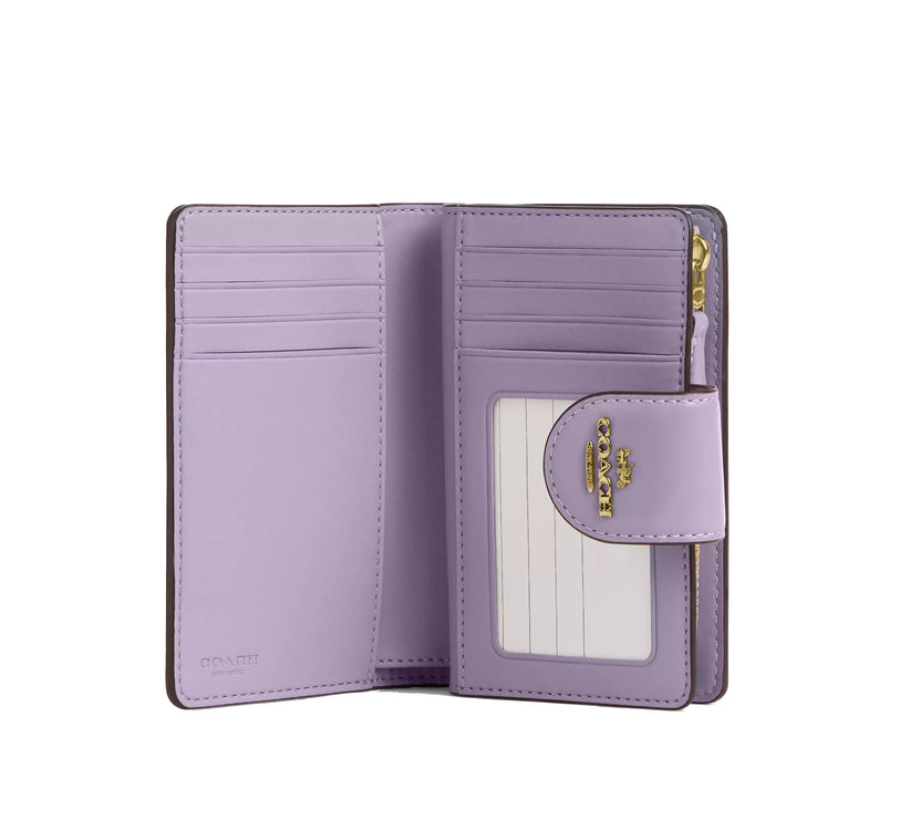 Coach Women's Medium Corner Zip Wallet Gold/Lilac