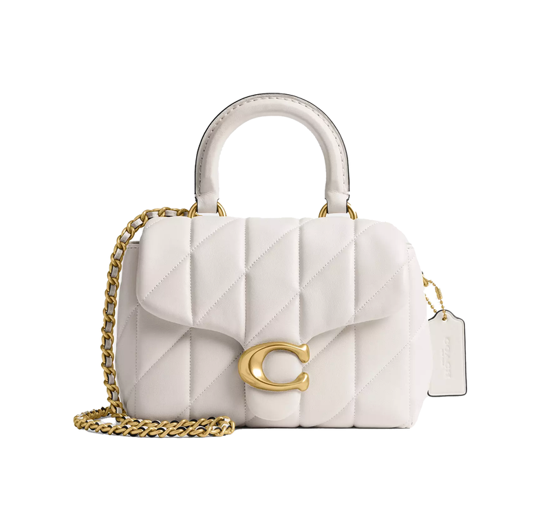Coach Women's Tabby Top Handle Bag With Quilting Brass/Chalk