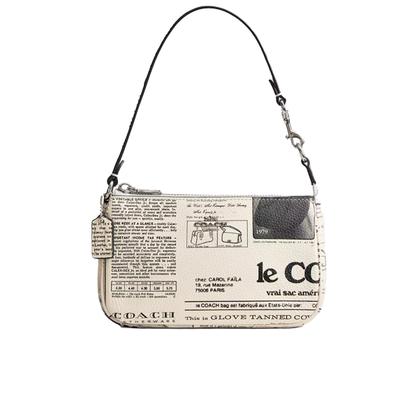 Coach Women's Nolita 19 With Newspaper Print Silver/Chalk Multi