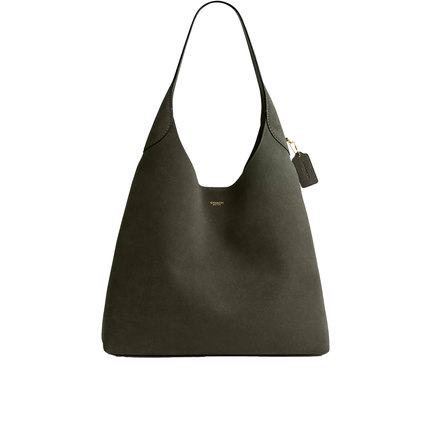 Coach Women's Brooklyn Shoulder Bag 39 Suede/Brass/Olive