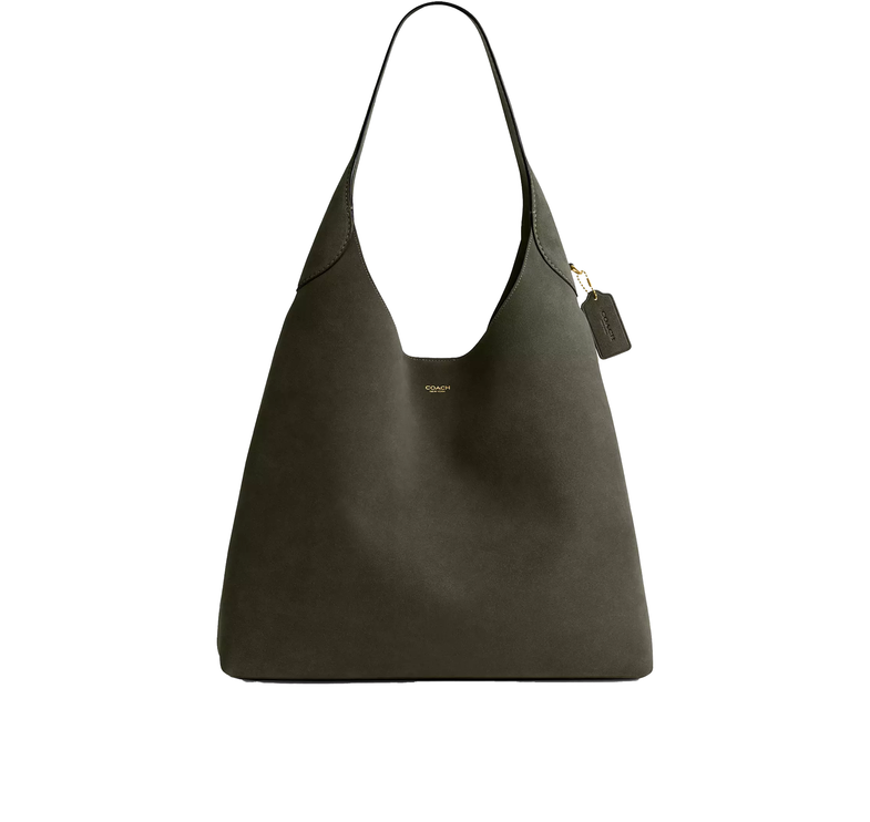 Coach Women's Brooklyn Shoulder Bag 39 Suede/Brass/Olive